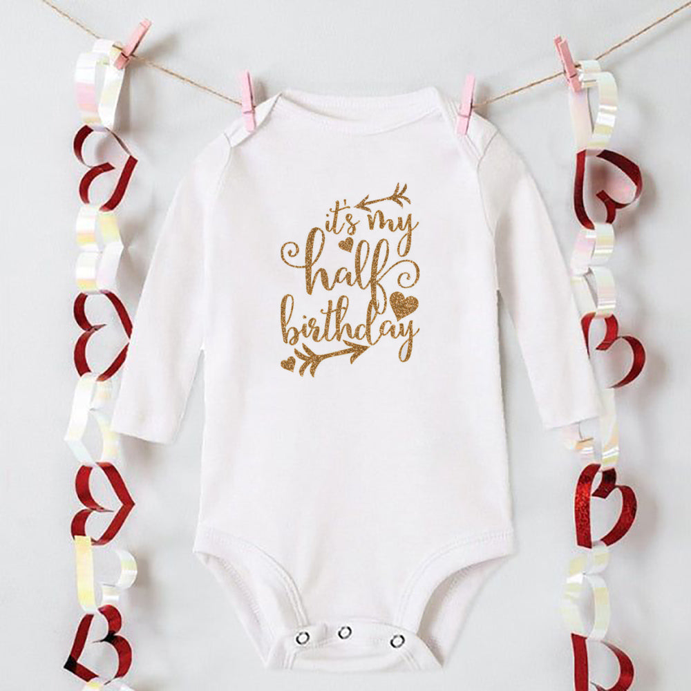 My 1/2 Birthday Newborn Bodysuit