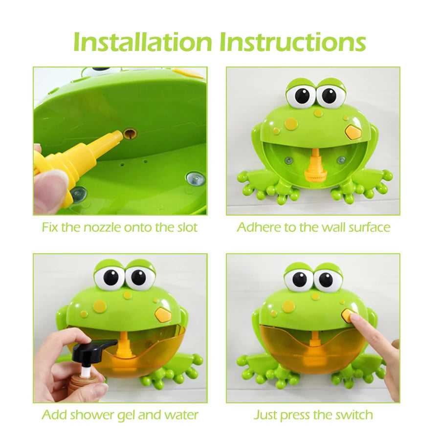 Kids Green Frog/Red Crab Spit Bubble Machine Baby Bath Toys