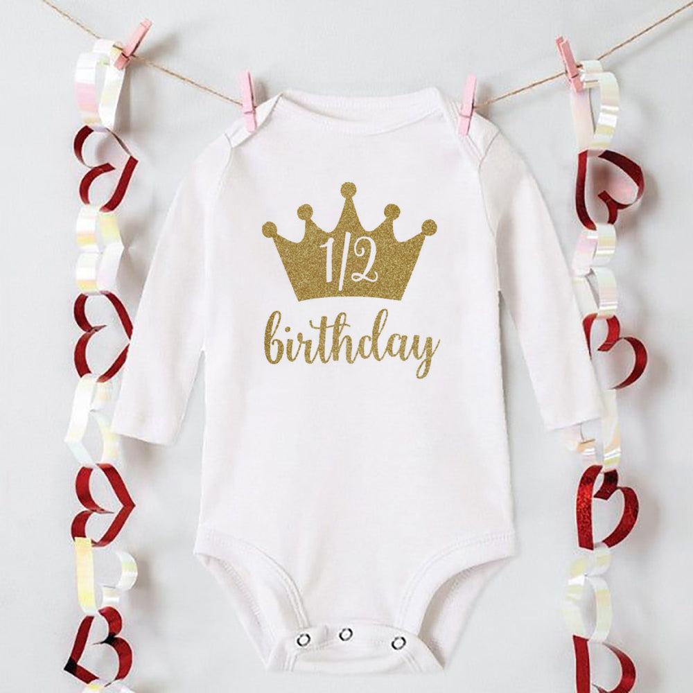 My 1/2 Birthday Newborn Bodysuit