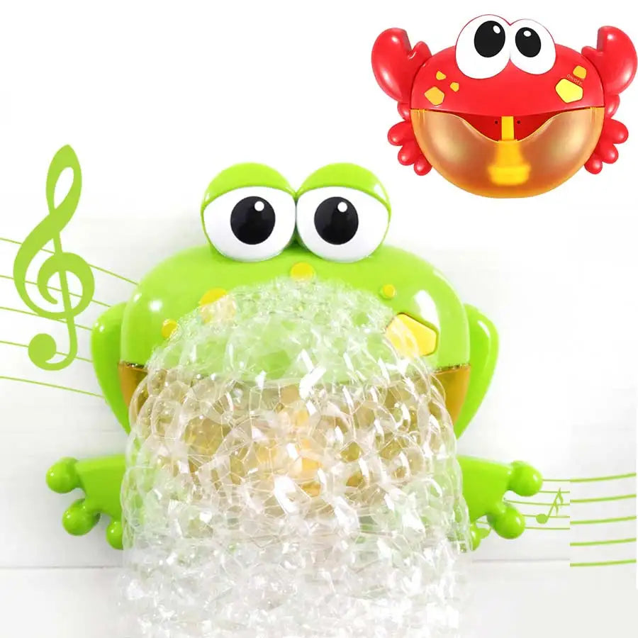 Kids Green Frog/Red Crab Spit Bubble Machine Baby Bath Toys