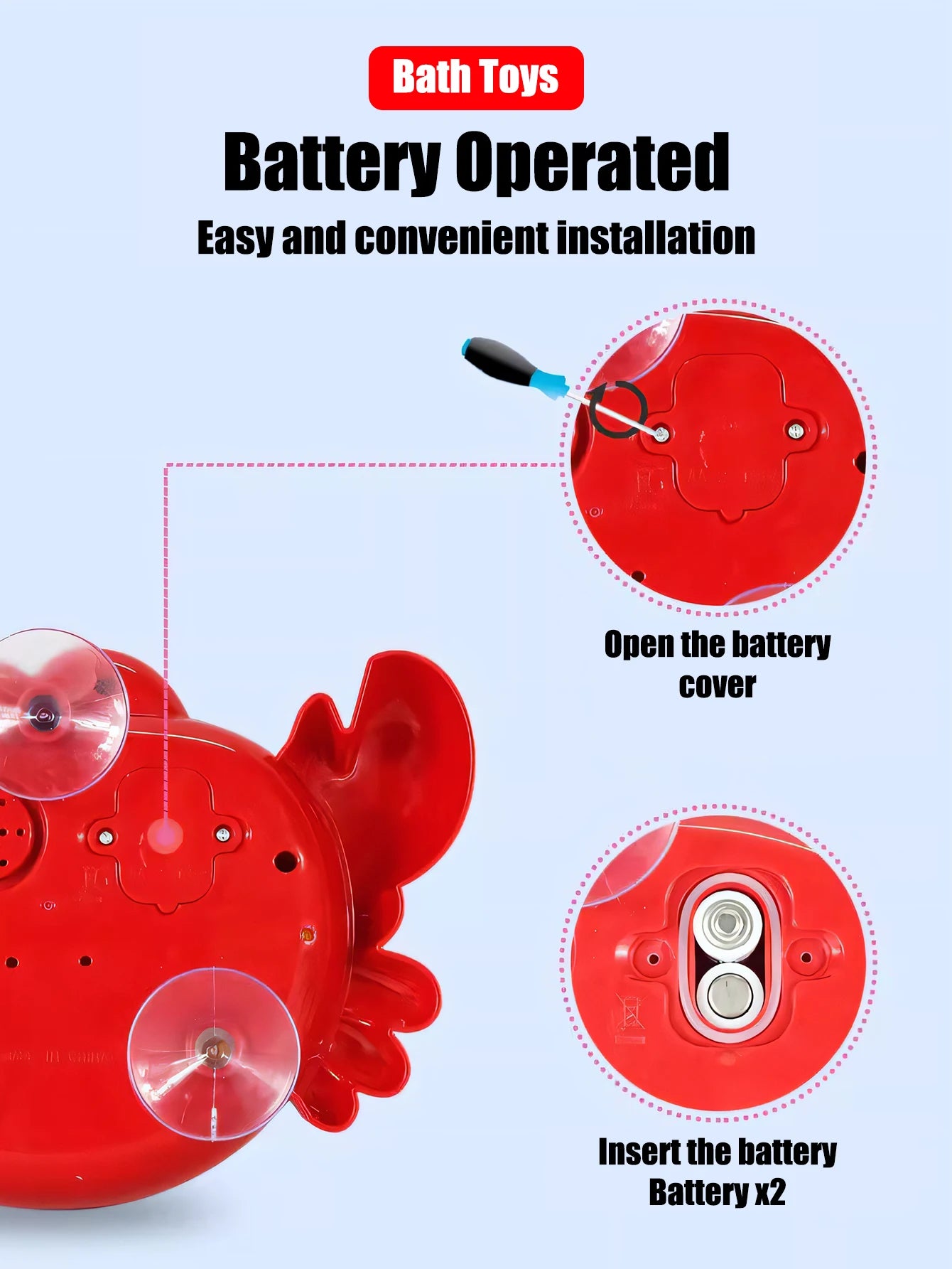 Kids Green Frog/Red Crab Spit Bubble Machine Baby Bath Toys