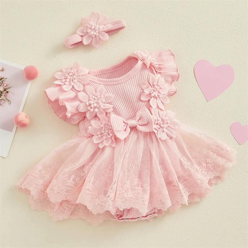 3D Flower Summer Baby Dress