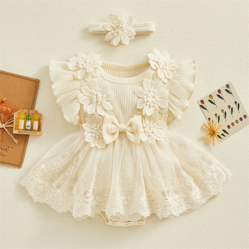 3D Flower Summer Baby Dress