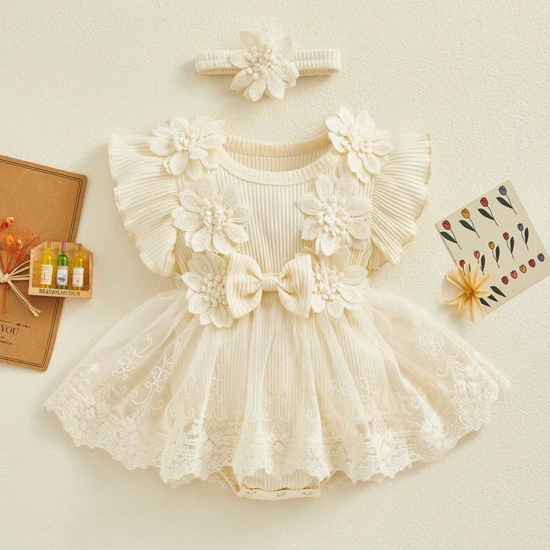 3D Flower Summer Baby Dress