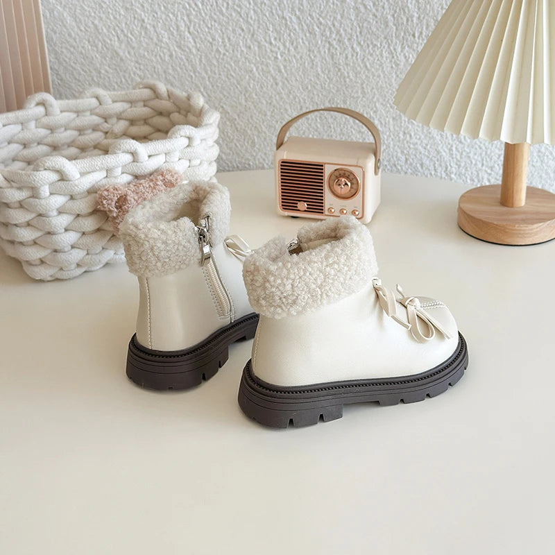 CozyBow Leather Boots