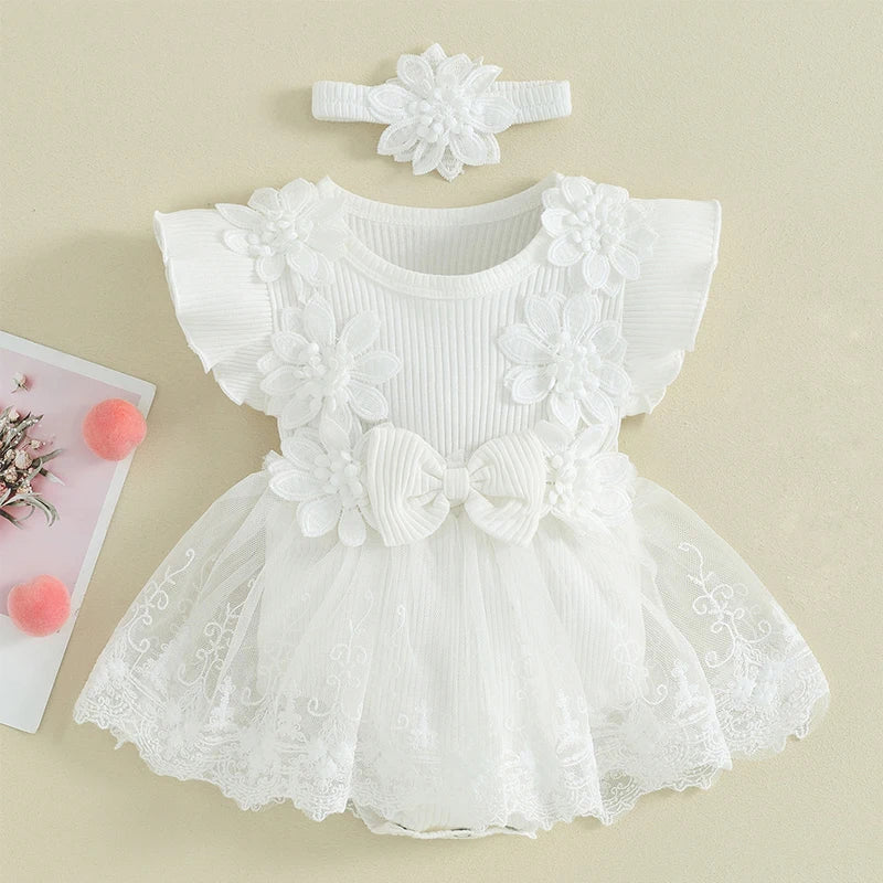3D Flower Summer Baby Dress