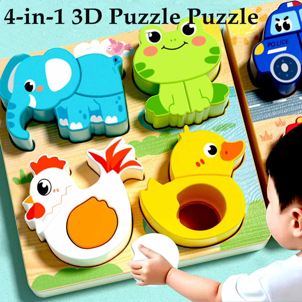 🌈Happy Animals 4-in-1 Puzzle™