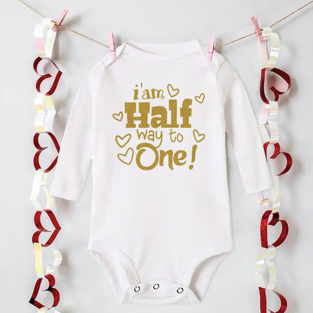 My 1/2 Birthday Newborn Bodysuit