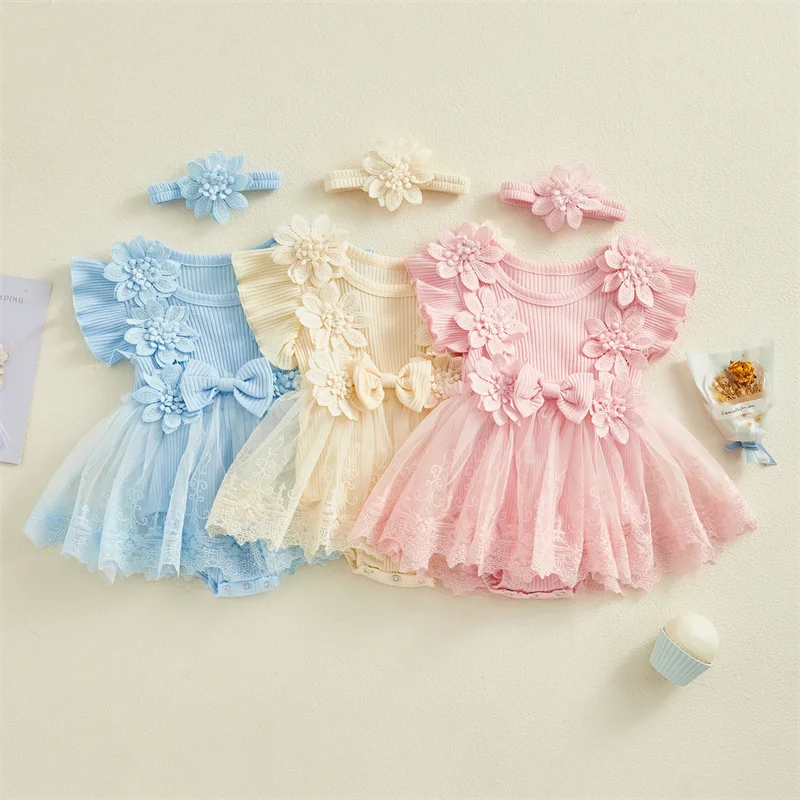 3D Flower Summer Baby Dress