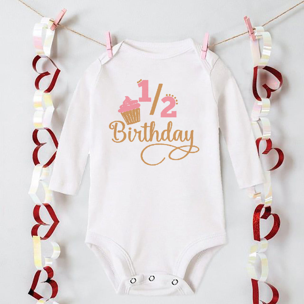 My 1/2 Birthday Newborn Bodysuit