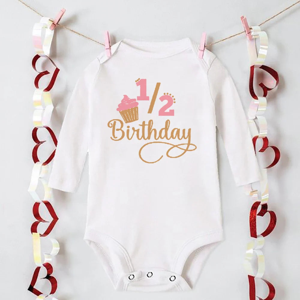 My 1/2 Birthday Newborn Bodysuit