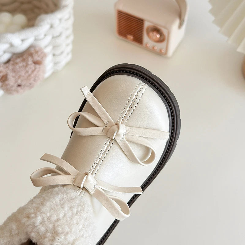 CozyBow Leather Boots