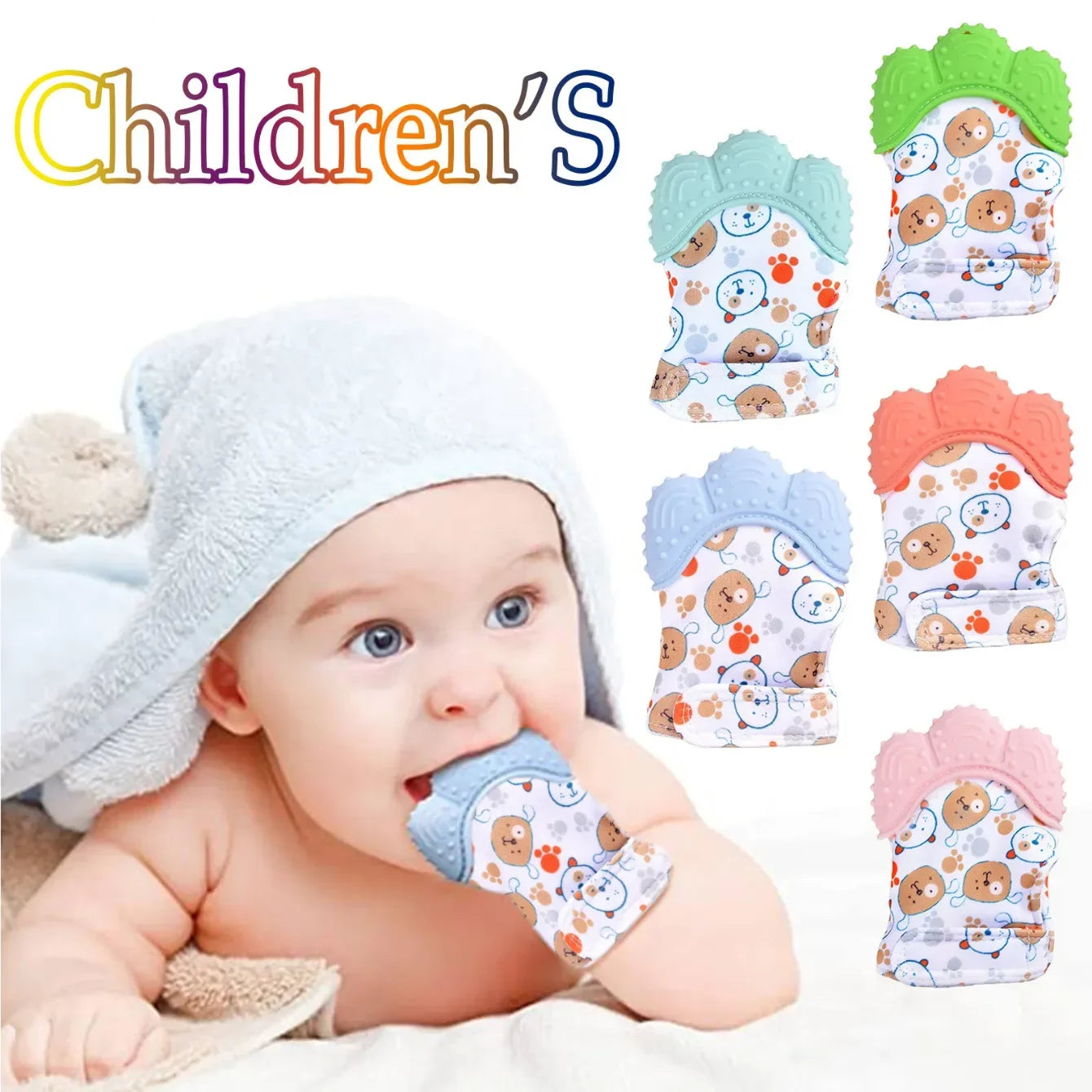🌸ChewEase™ Teething Mittens