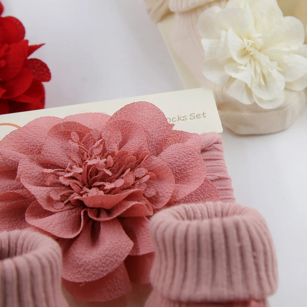 Lace Flower  Headbands Socks sits