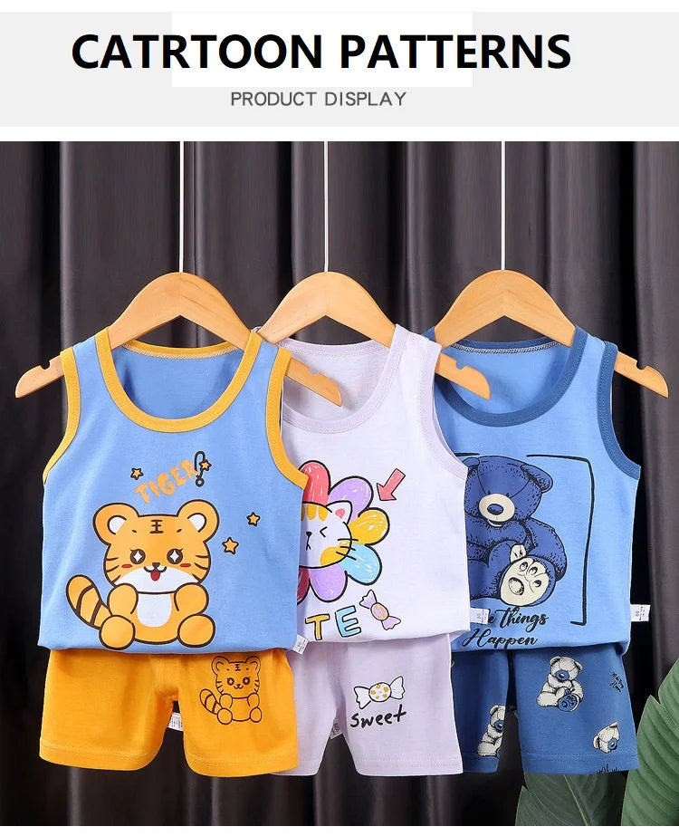 2PCS Children Sleeveless Sets