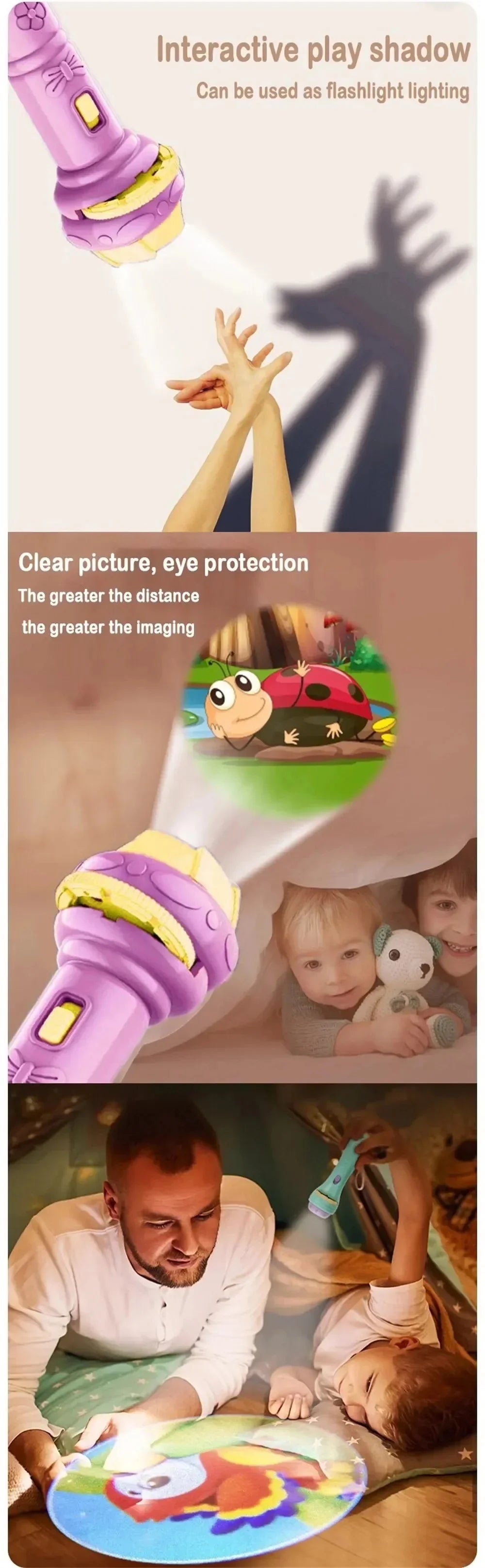 Cartoon Projector Flashlight Cards