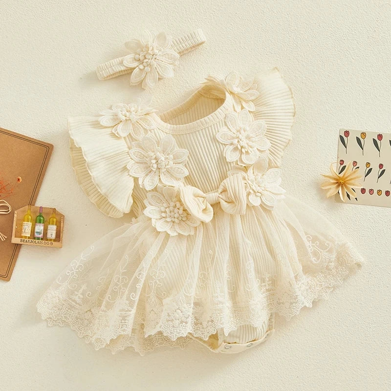 3D Flower Summer Baby Dress