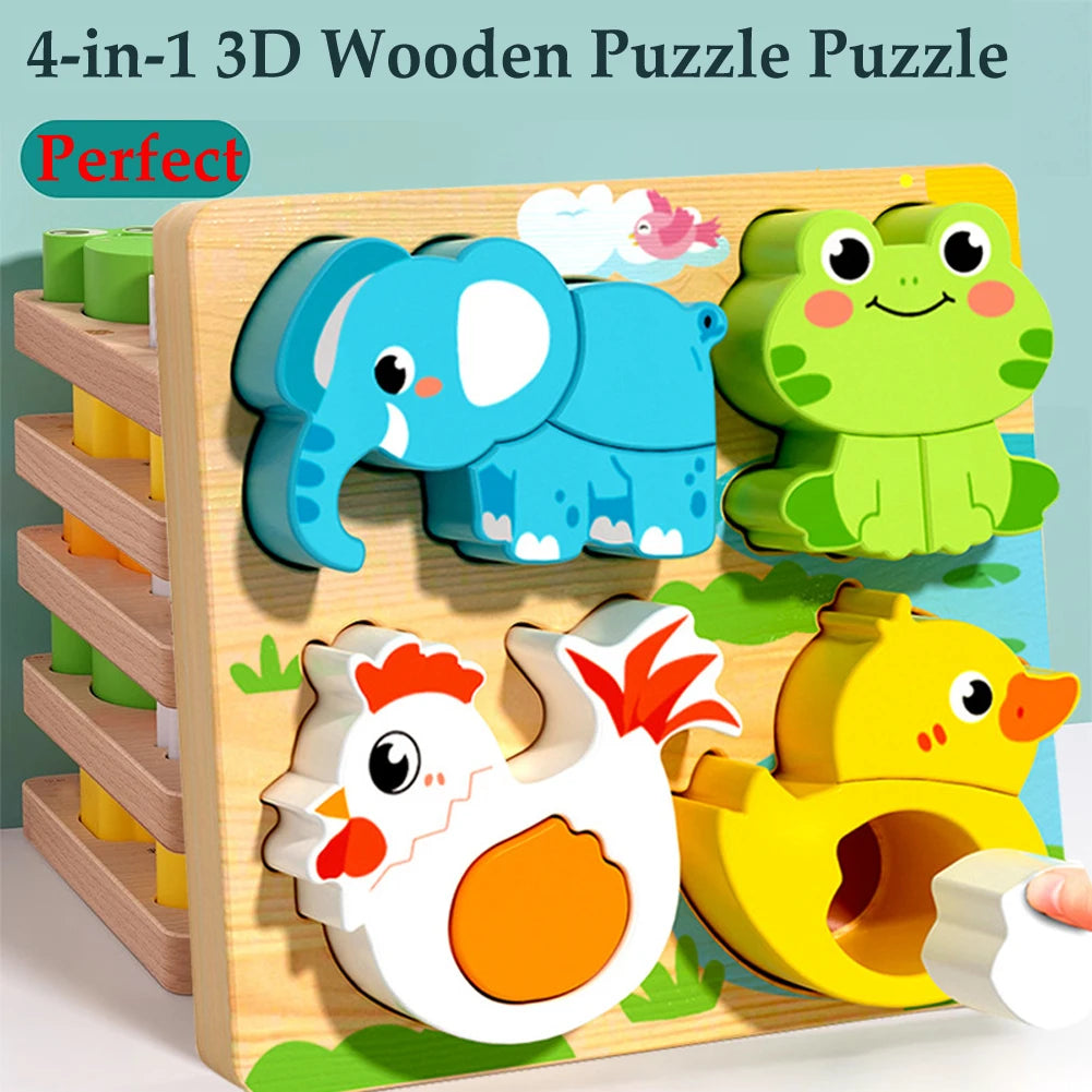 🌈Happy Animals 4-in-1 Puzzle™
