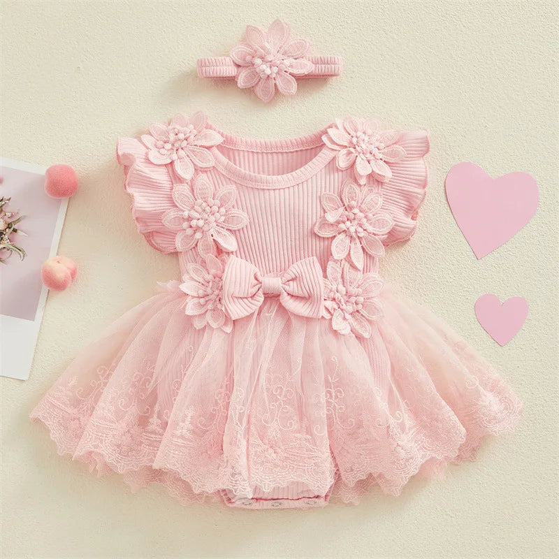 3D Flower Summer Baby Dress