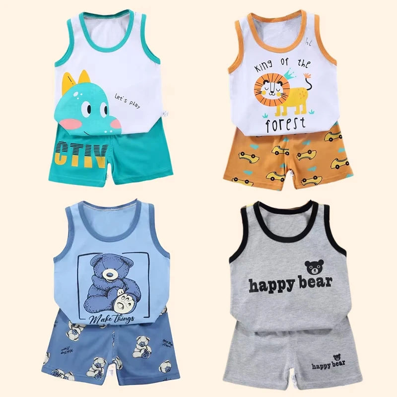 2PCS Children Sleeveless Sets