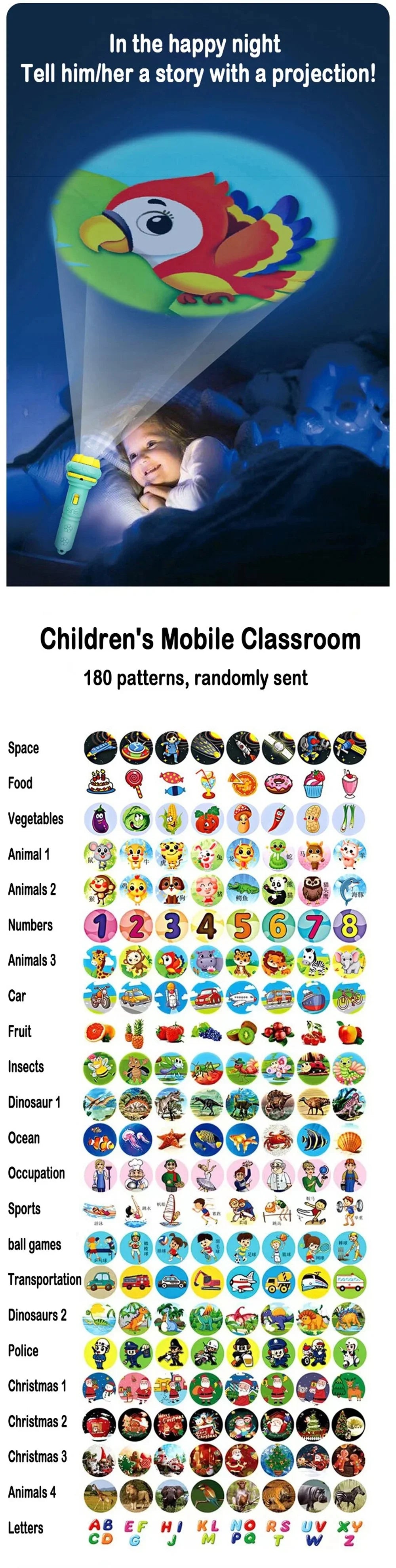 Cartoon Projector Flashlight Cards