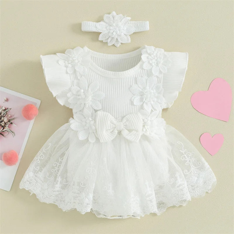 3D Flower Summer Baby Dress
