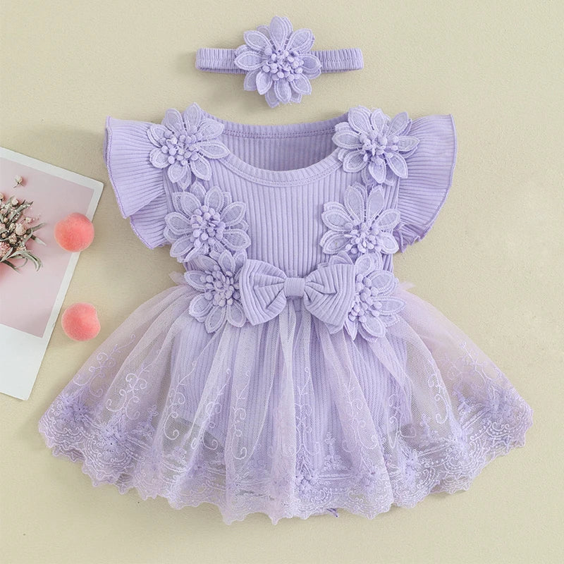 3D Flower Summer Baby Dress