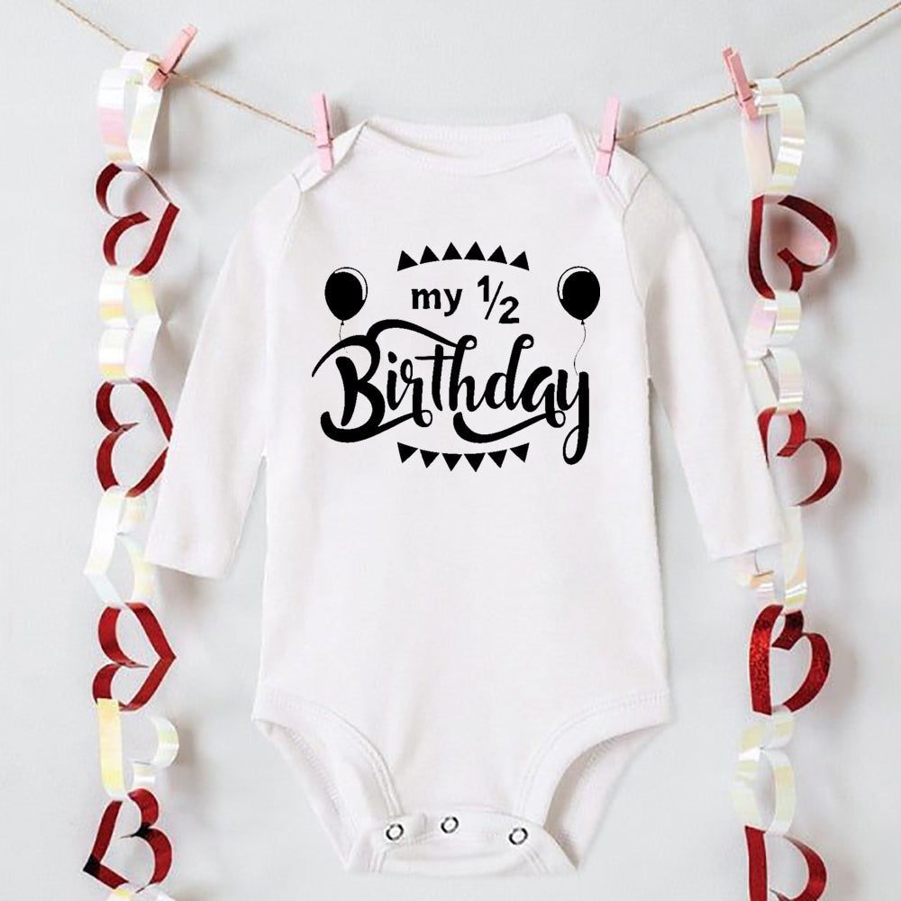 My 1/2 Birthday Newborn Bodysuit