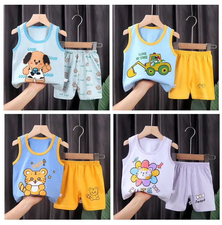2PCS Children Sleeveless Sets