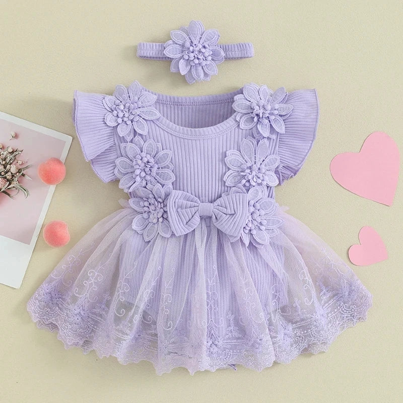 3D Flower Summer Baby Dress